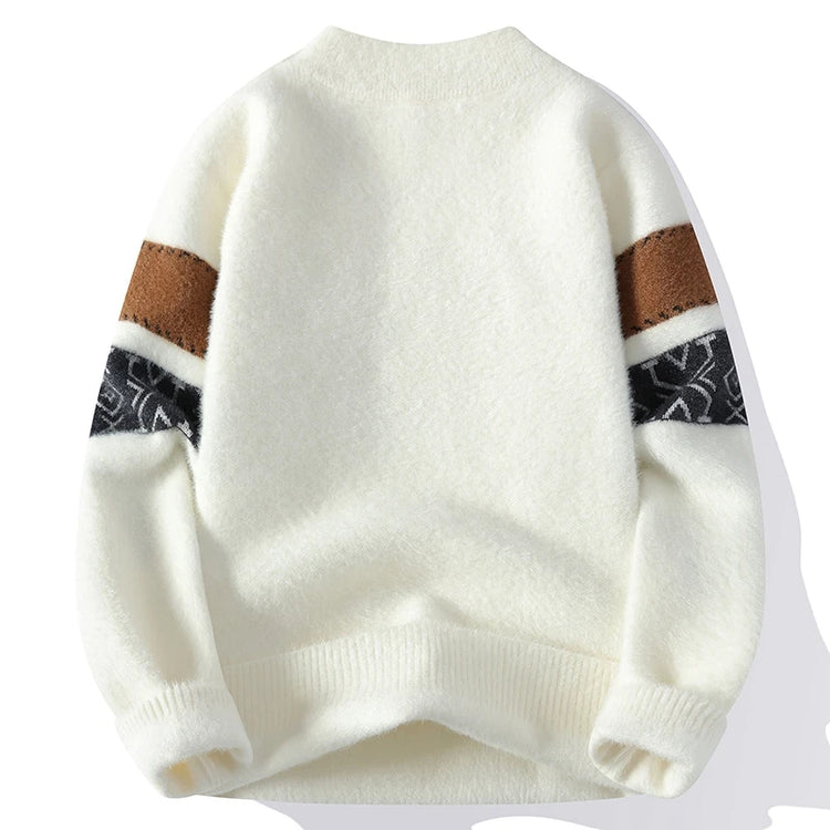 Men's Fuzzy Pattern Knit Sweater