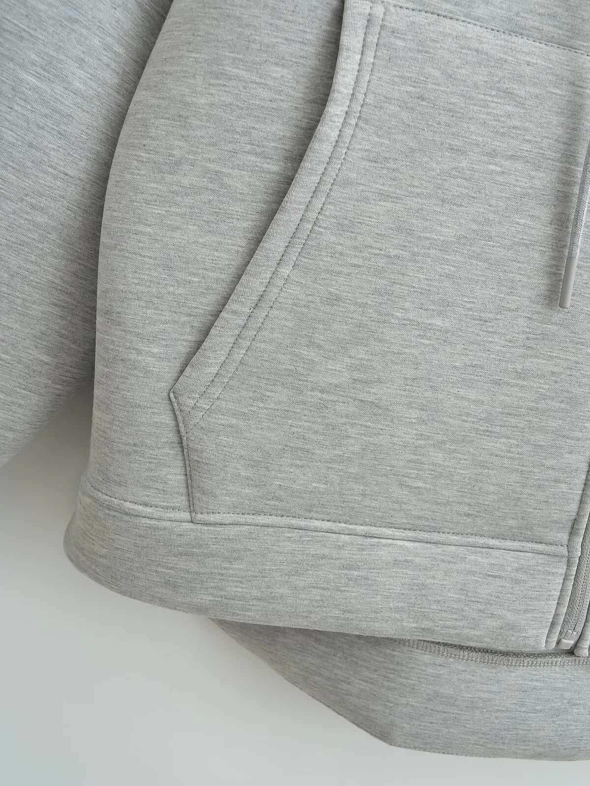 Gray Hooded Zip Jacket