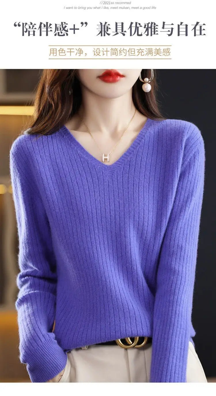 Classic V-Neck Knit Sweater