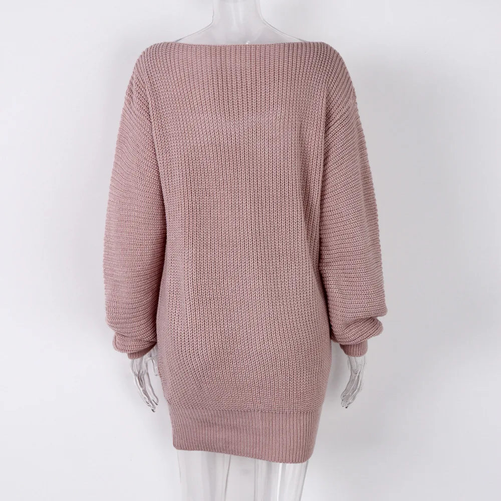 Loose Knit Sweater Mini Dress