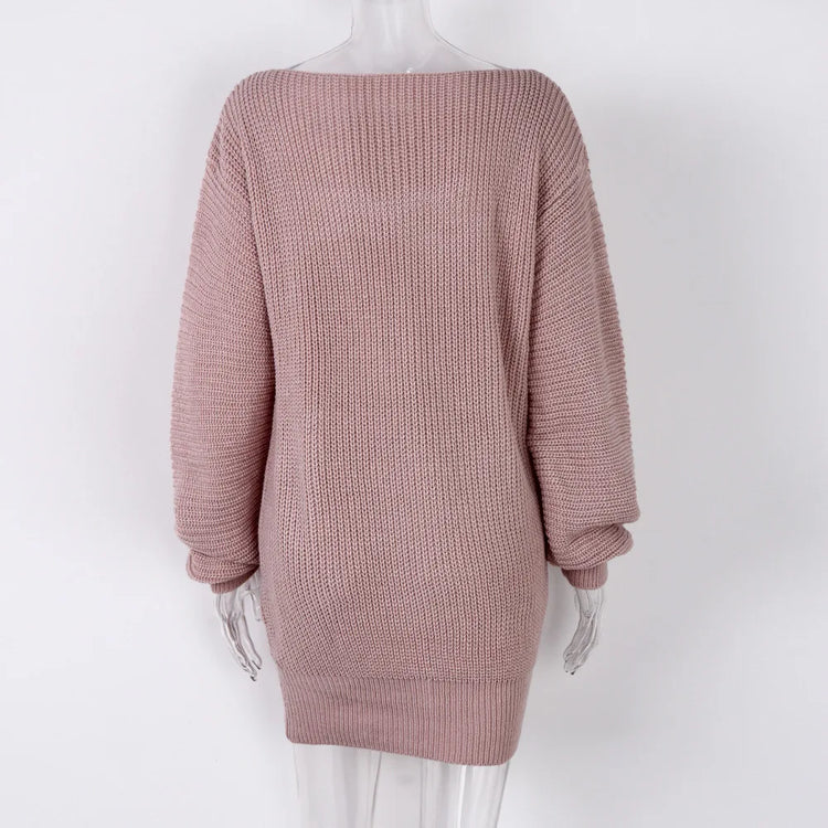 Loose Knit Sweater Mini Dress