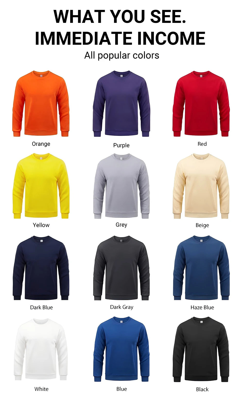 Men's Loose Pullover Sweatshirt Top