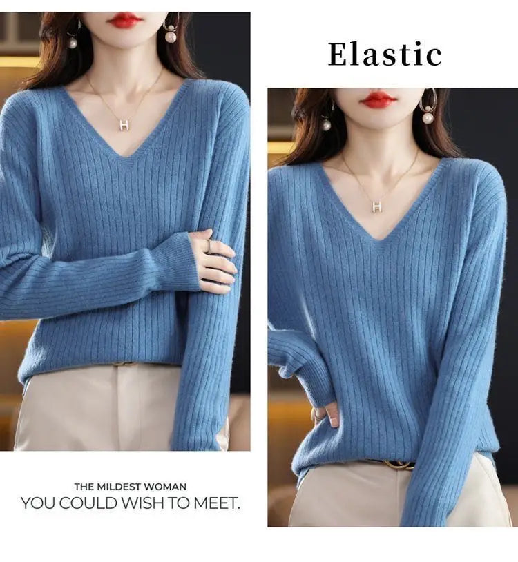 Classic V-Neck Knit Sweater