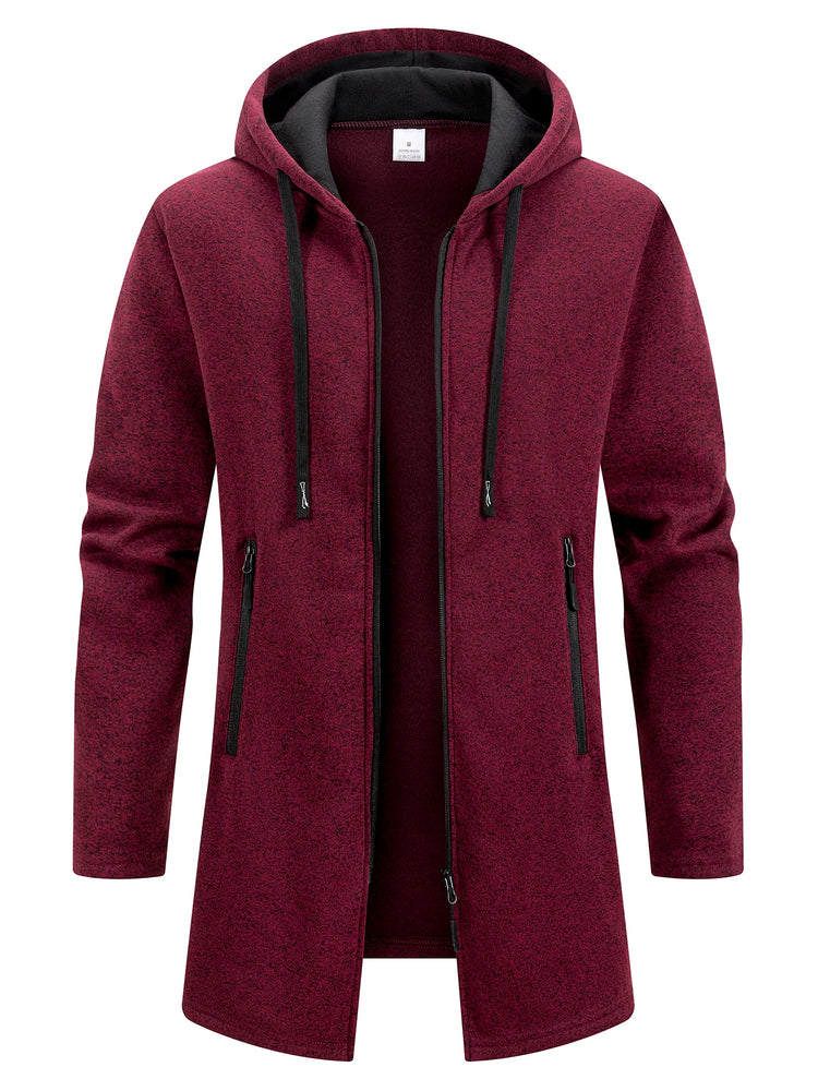 Men's Fleece-Lined Hooded Sweater Coat