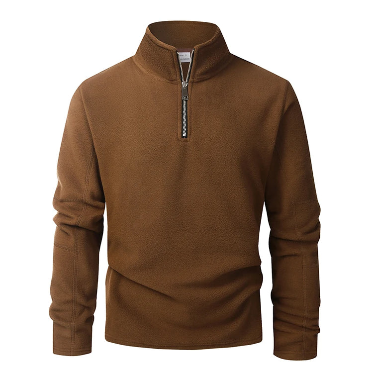 Men's Zip-Neck Fleece Hoodie Sweatshirt