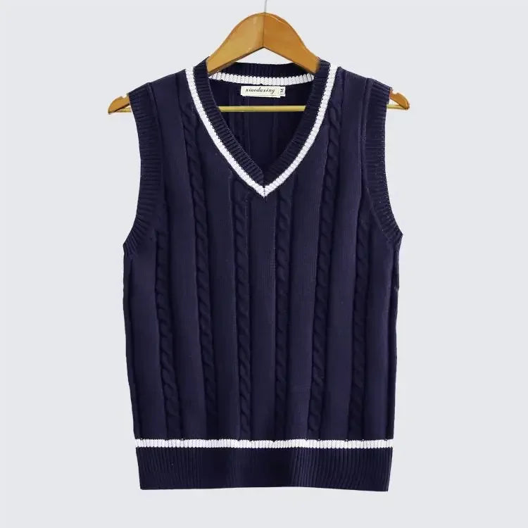 Men's Striped Knit Sweater Vest