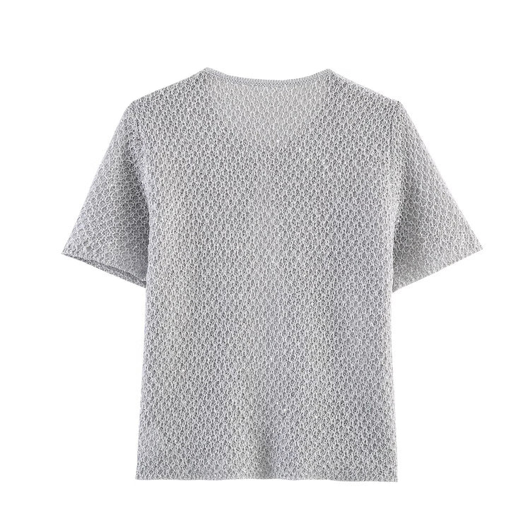 Pearl-Trim Knit Sweater Vest