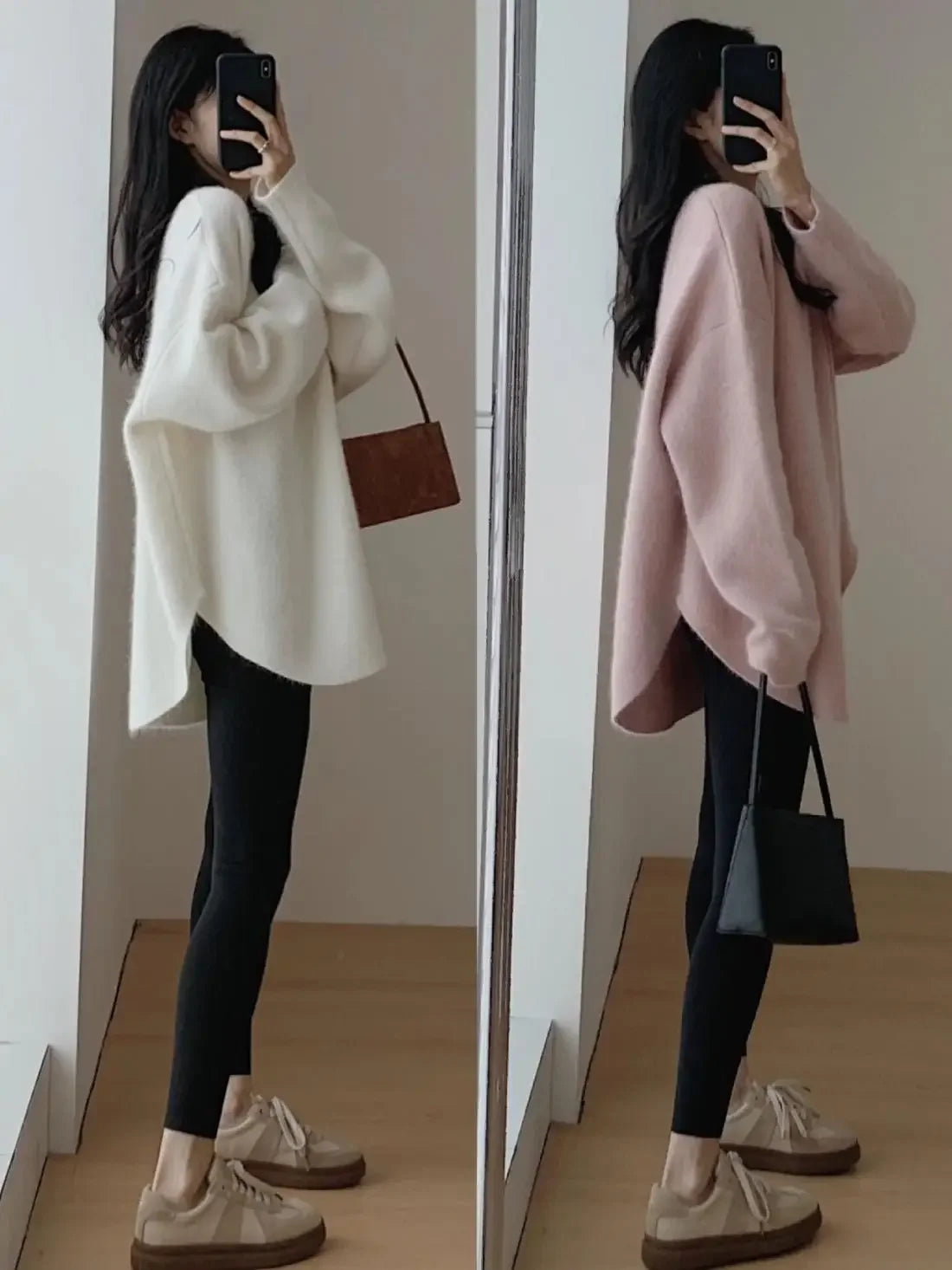 Long Red Knit Sweater