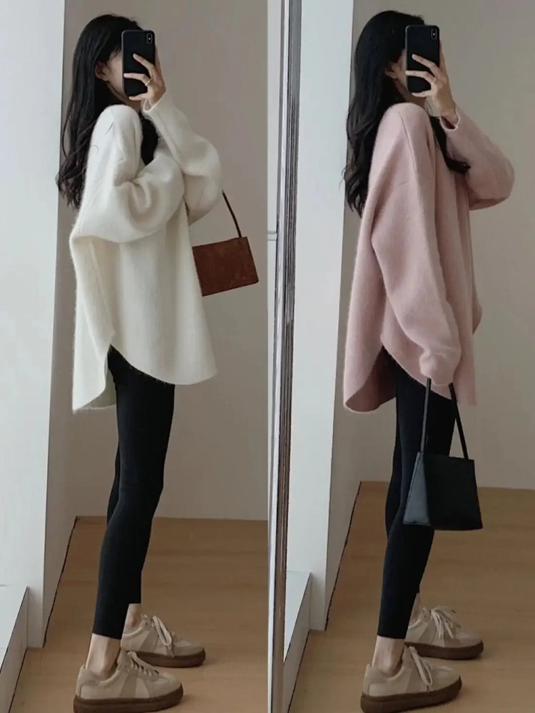 Long Red Knit Sweater