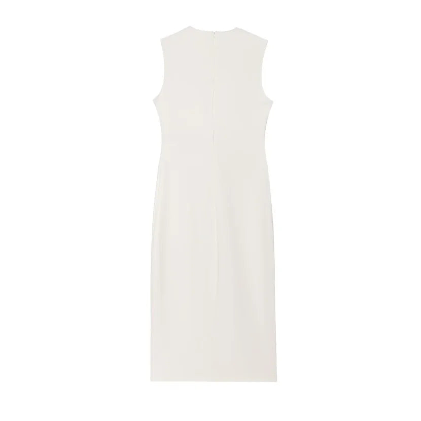 Button-Up Sleeveless Long Dress