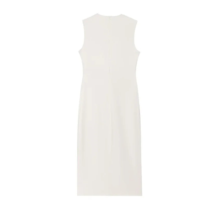 Button-Up Sleeveless Long Dress