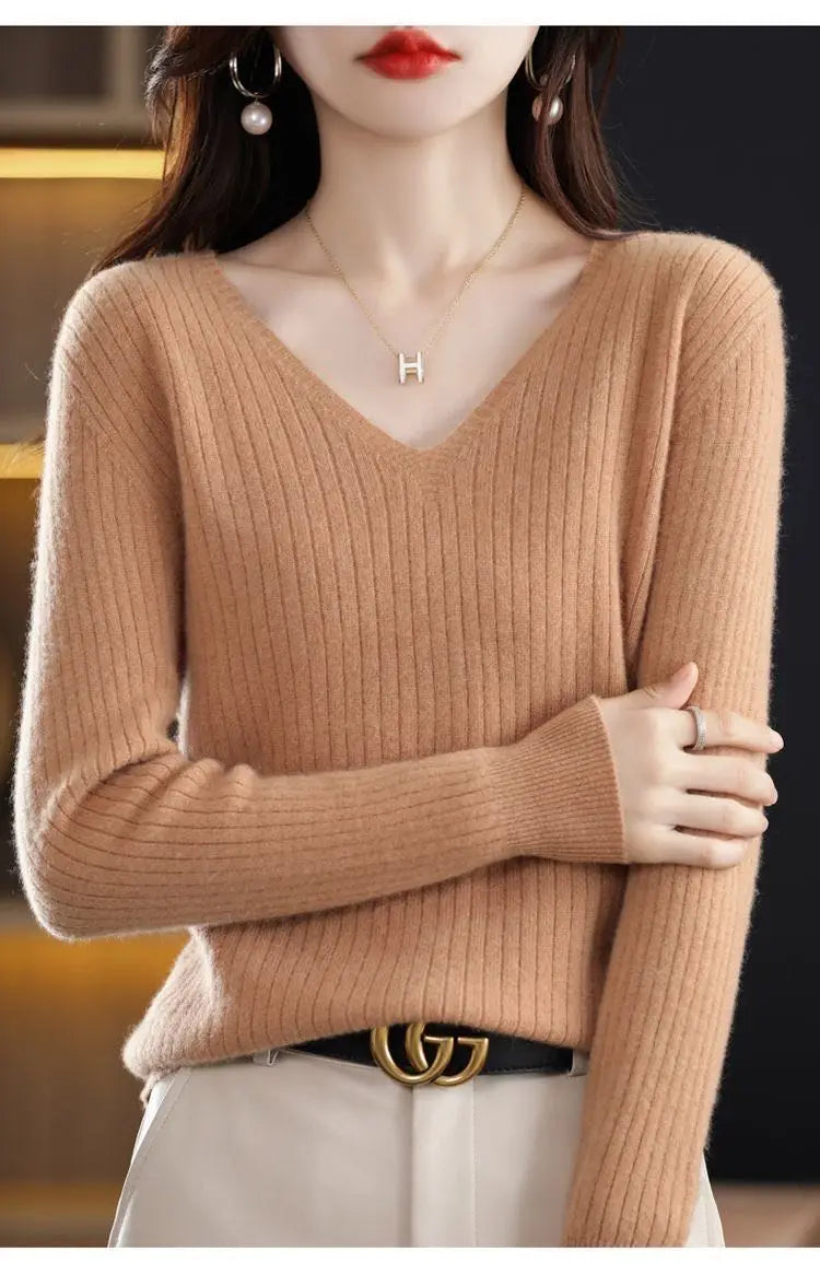 Classic V-Neck Knit Sweater