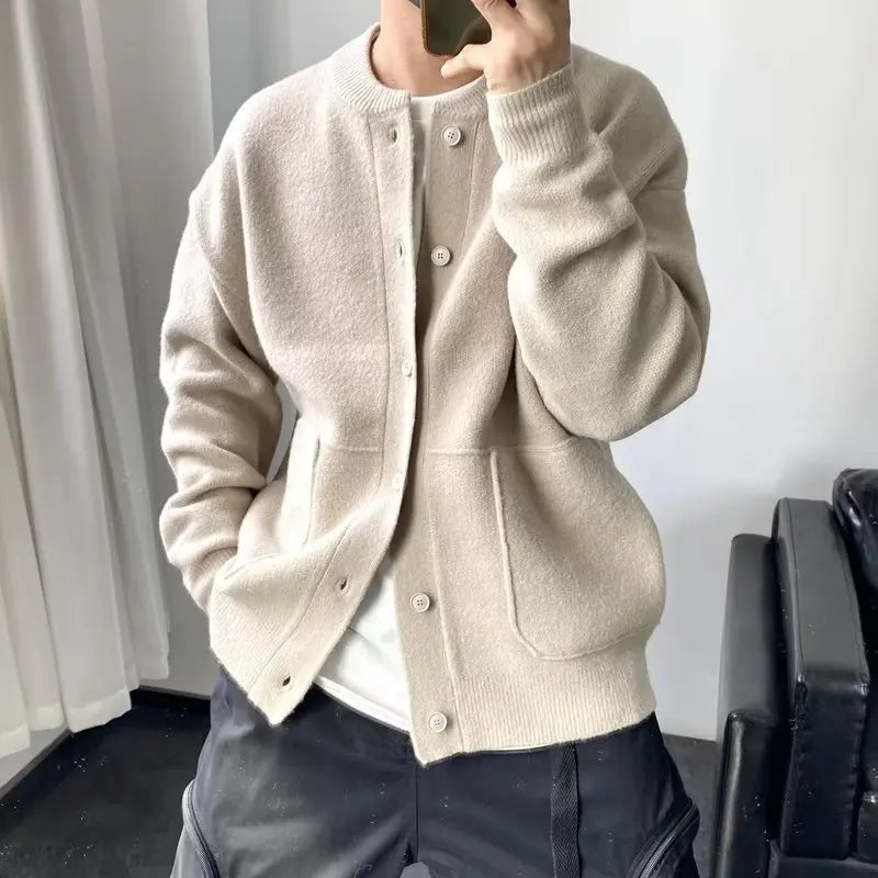 Men's Thick Knit Cardigan Sweater