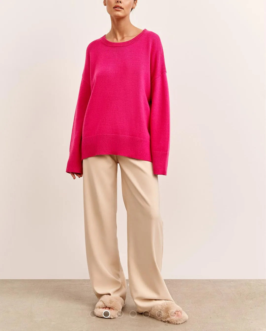 Oversized Crewneck Knit Sweater