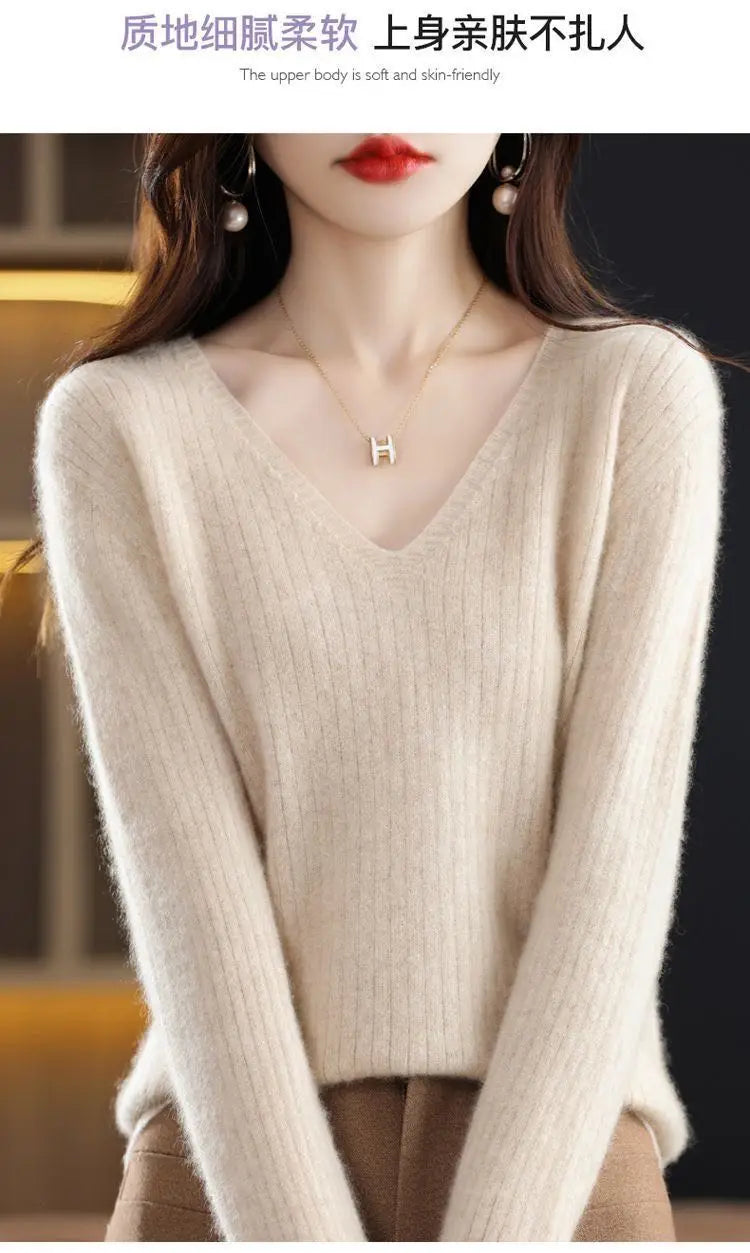 Classic V-Neck Knit Sweater
