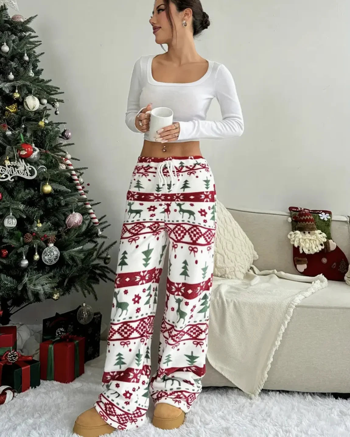 Elastic-Waist Winter Pants