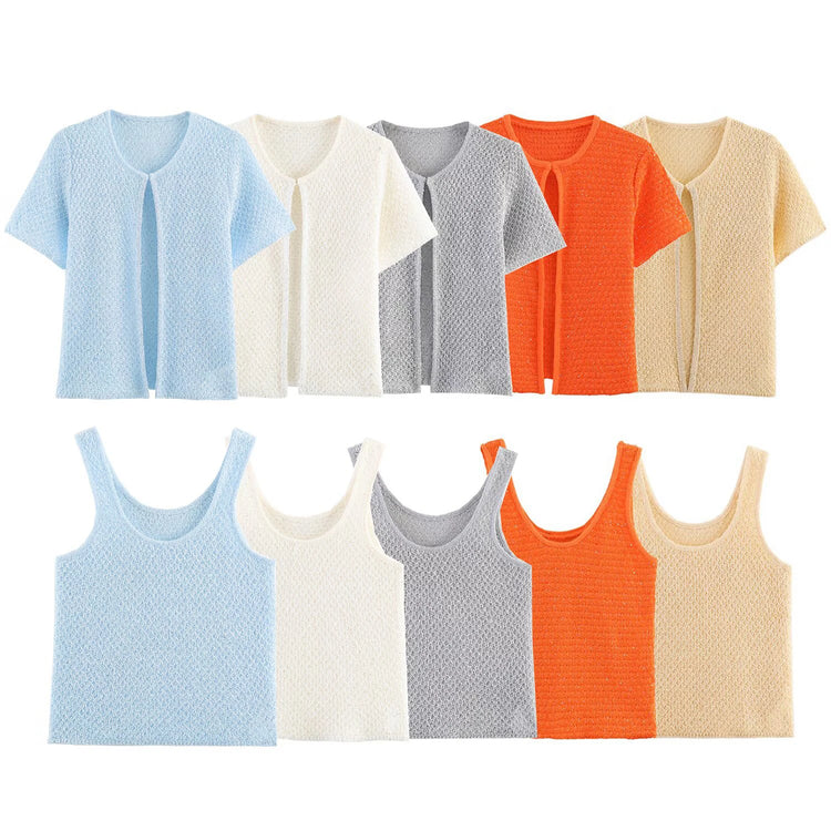 Pearl-Trim Knit Sweater Vest
