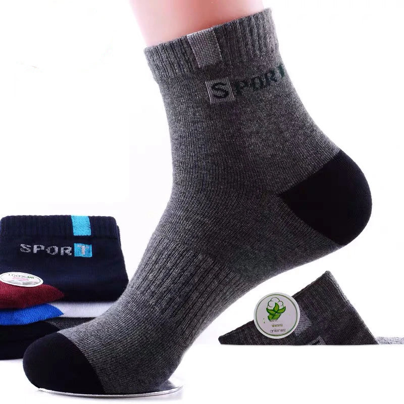 Men's Mid-Calf Sports Socks, 5 Pairs
