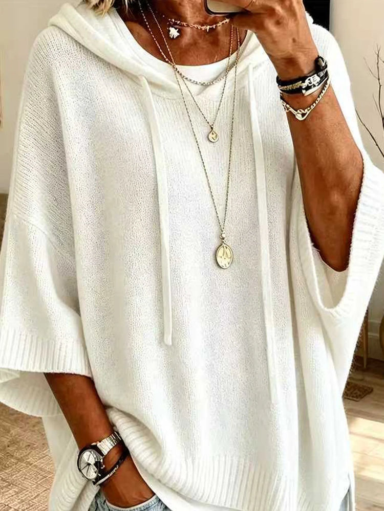 Hooded Knit Pullover Sweater