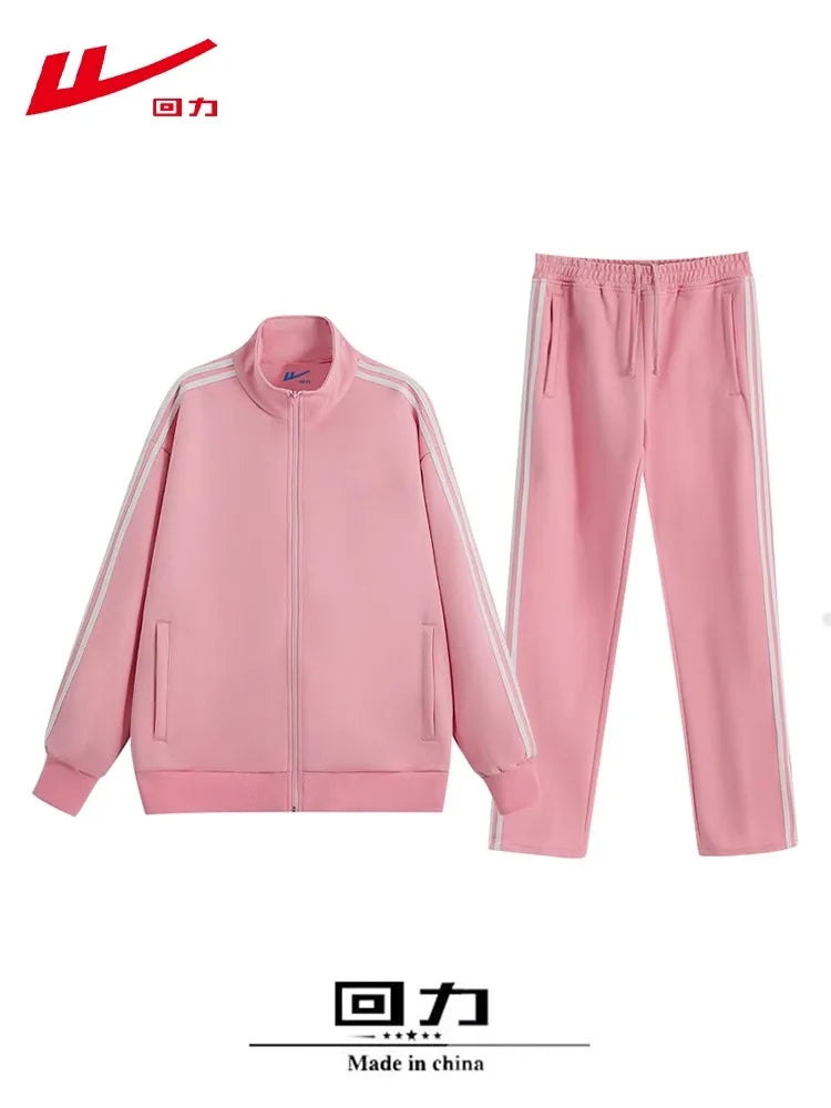 Women's Thickened Fleece Lined Sweatshirt And Pants Sporty Casual Outfit Two Piece Set Trendy Spring Autumn Winter Wear
