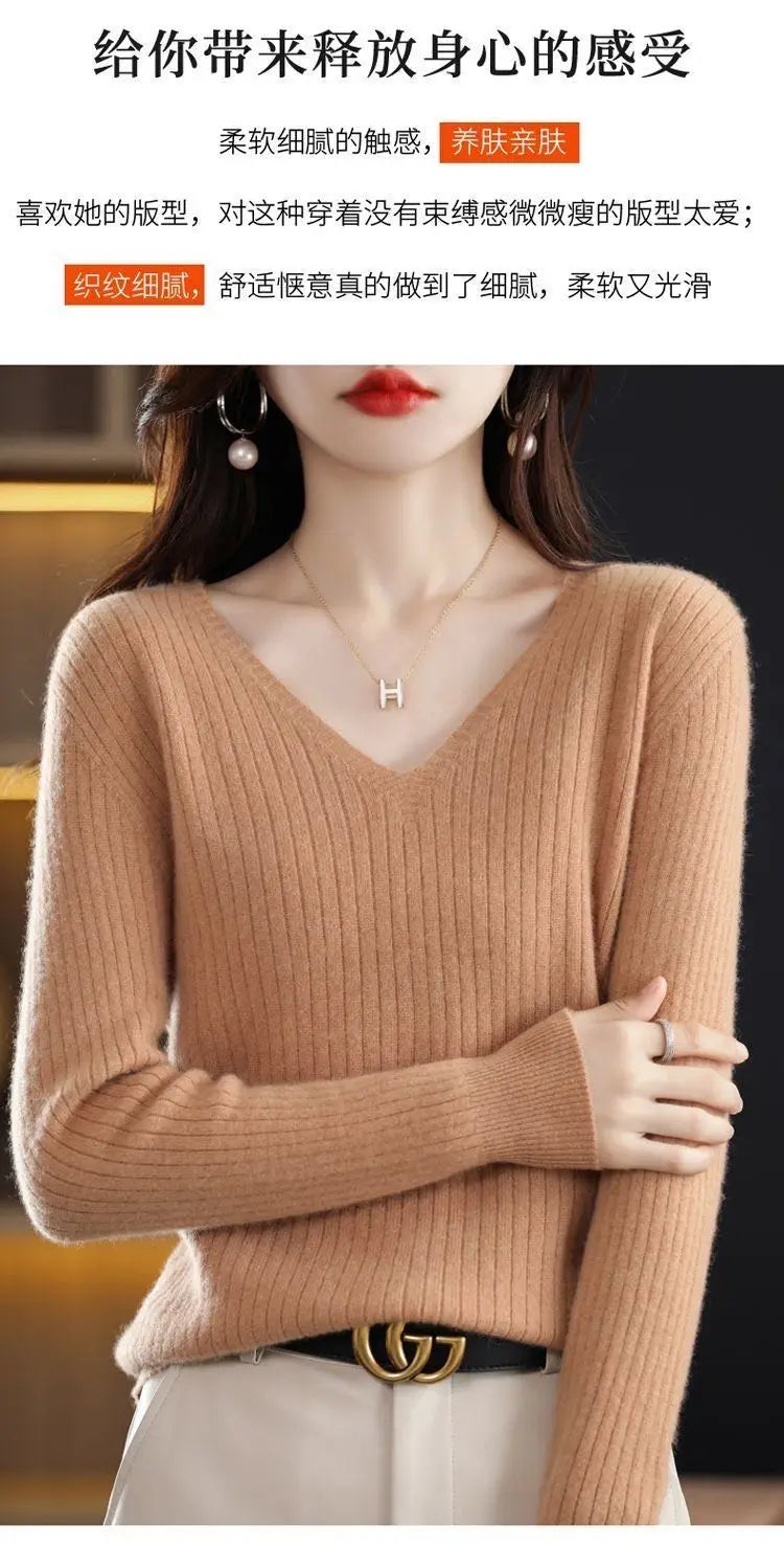 Classic V-Neck Knit Sweater