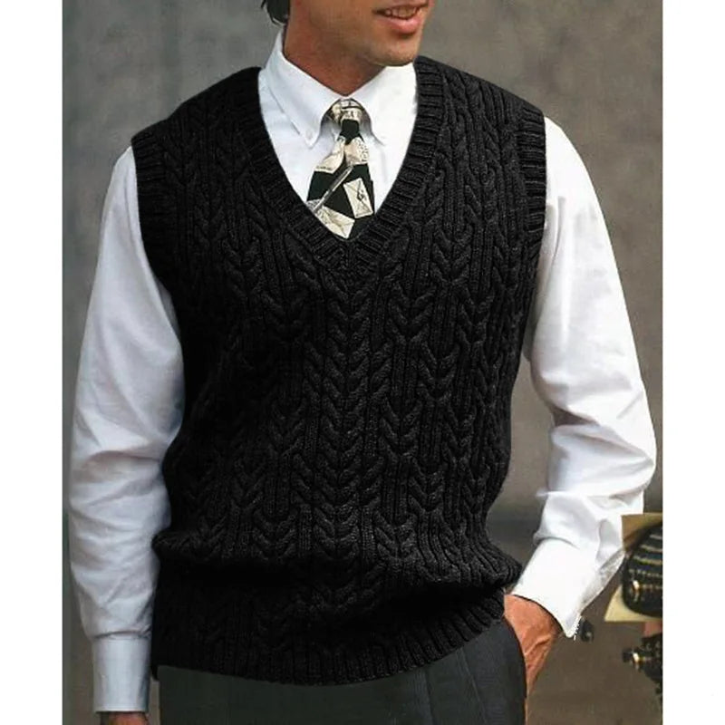 Men's Fleece V-Neck Sweater Vest
