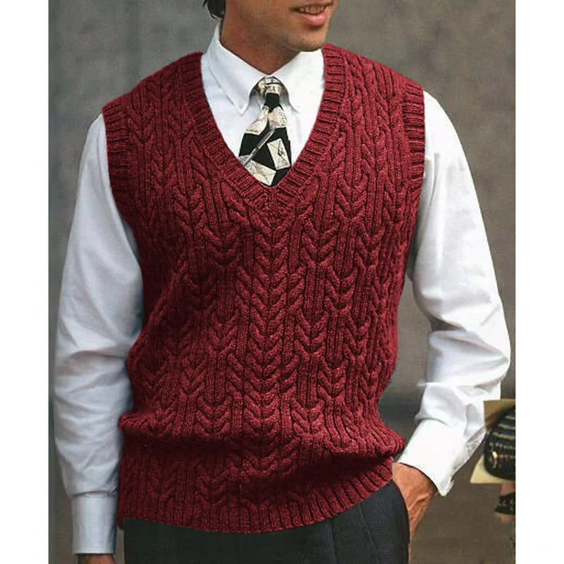 Men's Fleece V-Neck Sweater Vest
