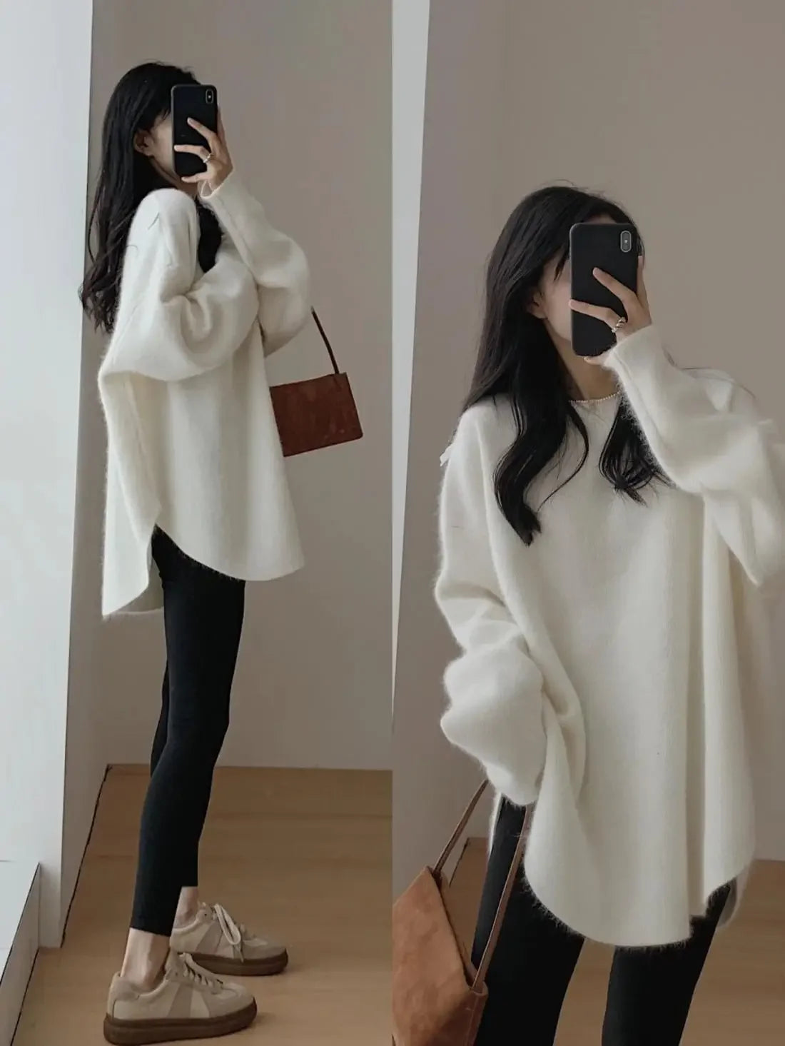 Long Red Knit Sweater