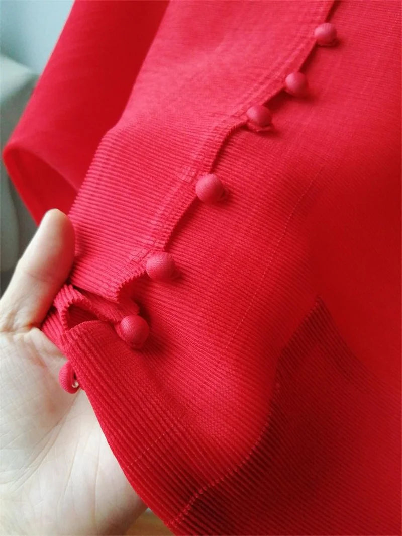 Pleated Bat-Sleeve Cropped Jacket