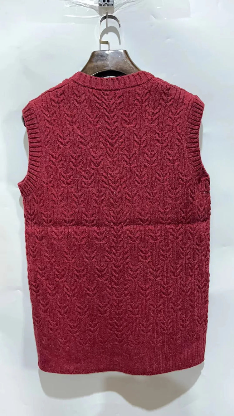 Men's Fleece V-Neck Sweater Vest