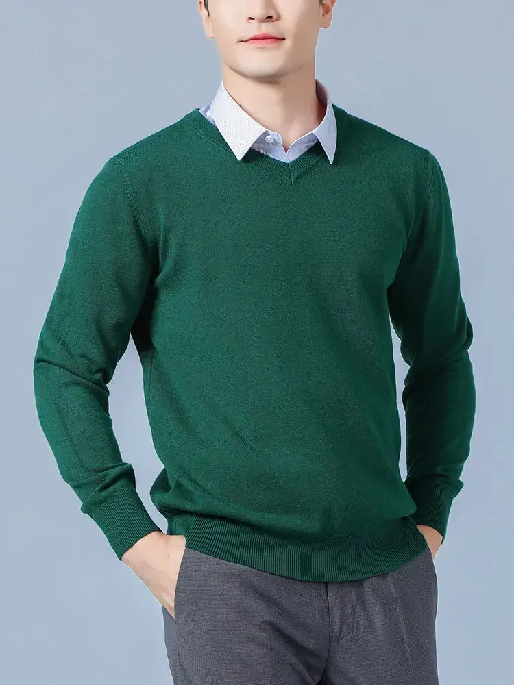 Men's V-Neck Knit Sweater