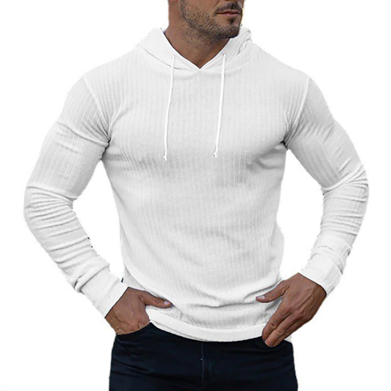 Men's Ribbed Knit Hoodie Sweater