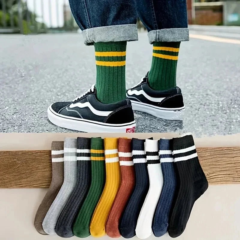Men's Mid-Calf Sports Socks, 5 Pairs