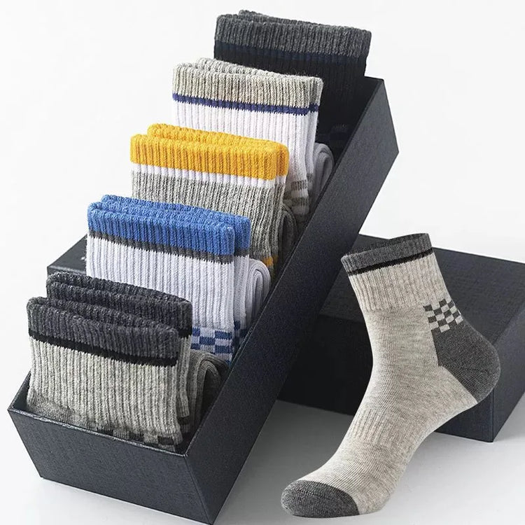 Men's Mid-Calf Sports Socks, 5 Pairs