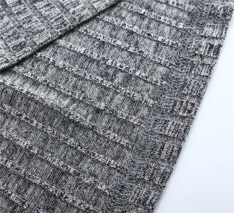 Men's Ribbed Knit Hoodie Sweater