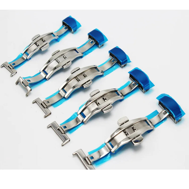 Watch Band Buckles 10mm 12mm 14mm16mm 20mm 22mm 24mm Stainless Steel Butterfly Buckle Polished Button Watchbands Clasp