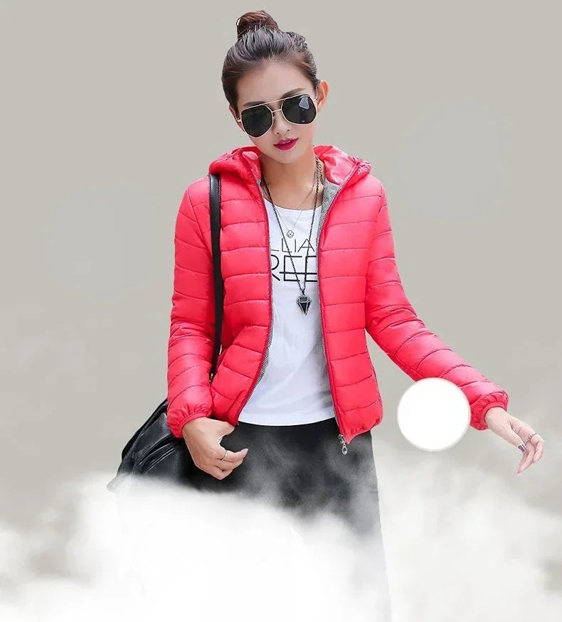 Cropped Hooded Puffer Jacket