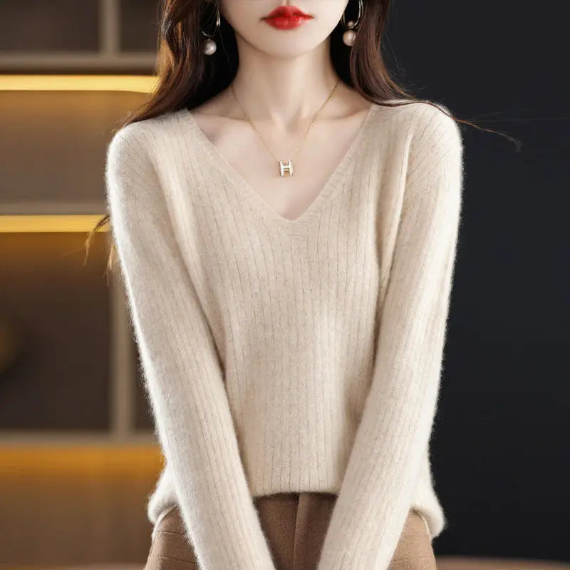 Classic V-Neck Knit Sweater