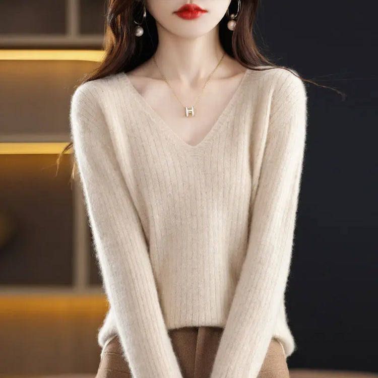 Classic V-Neck Knit Sweater