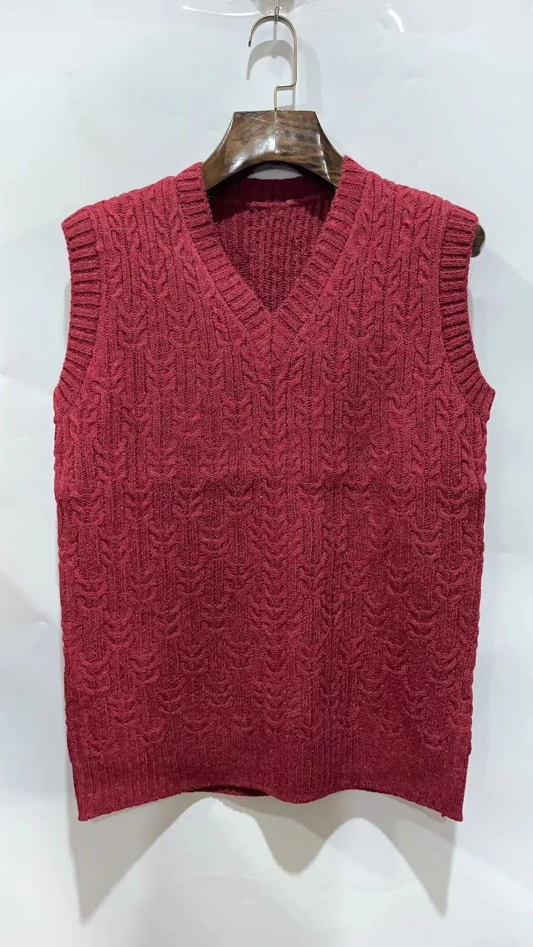 Men's Fleece V-Neck Sweater Vest