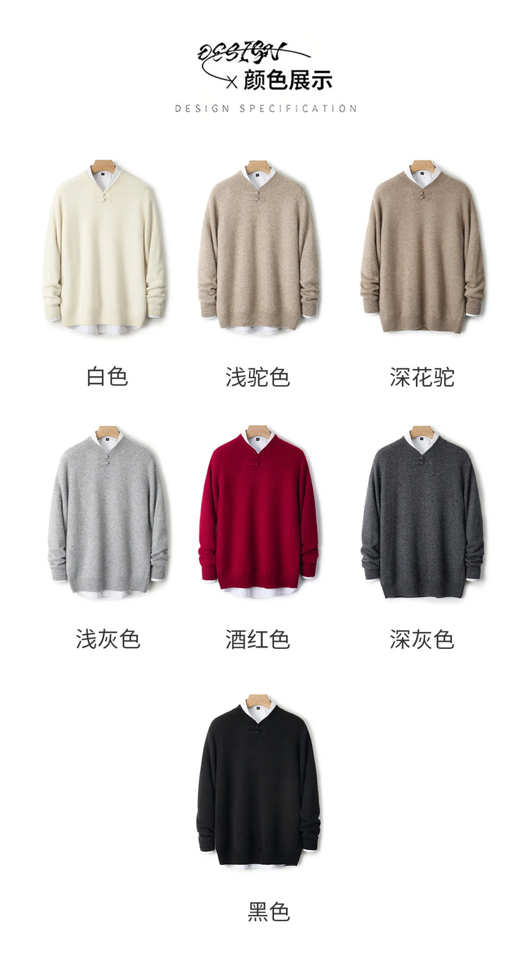 Men's Stand-Collar Button Sweater