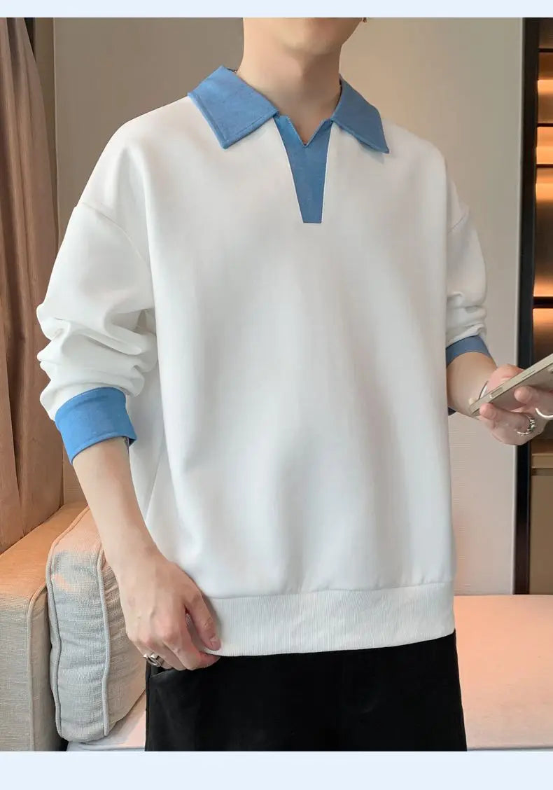 Men's Lapel Sweatshirt Top