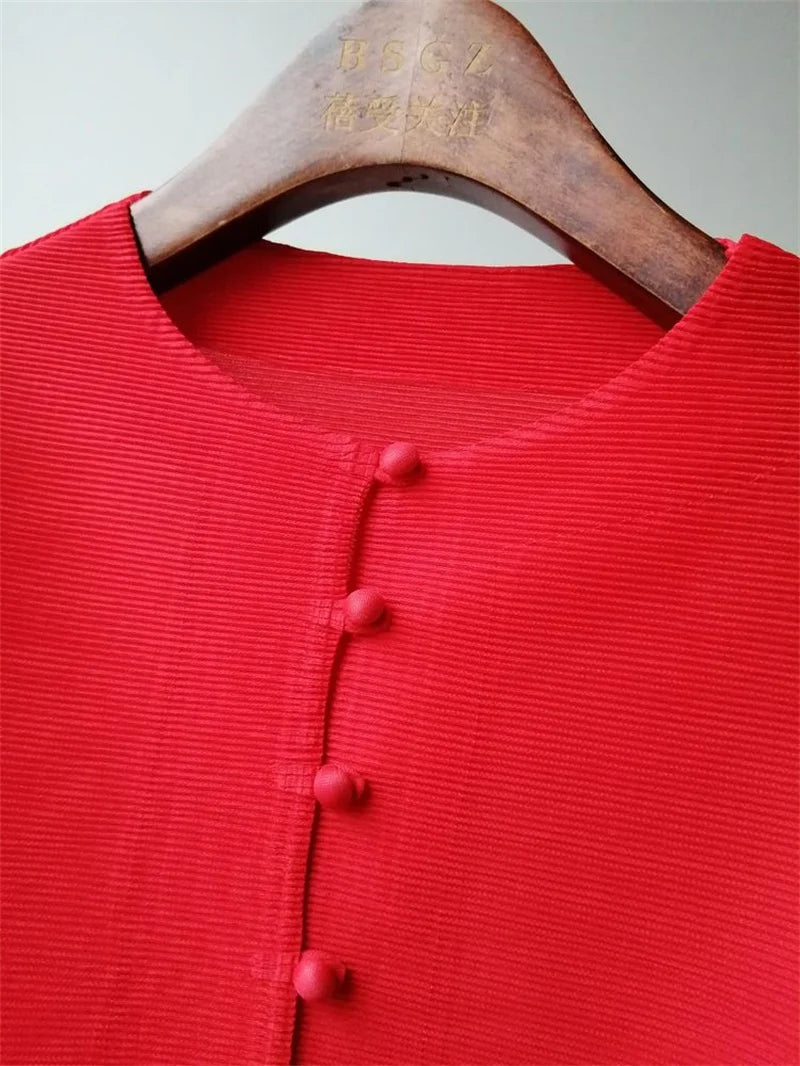 Pleated Bat-Sleeve Cropped Jacket