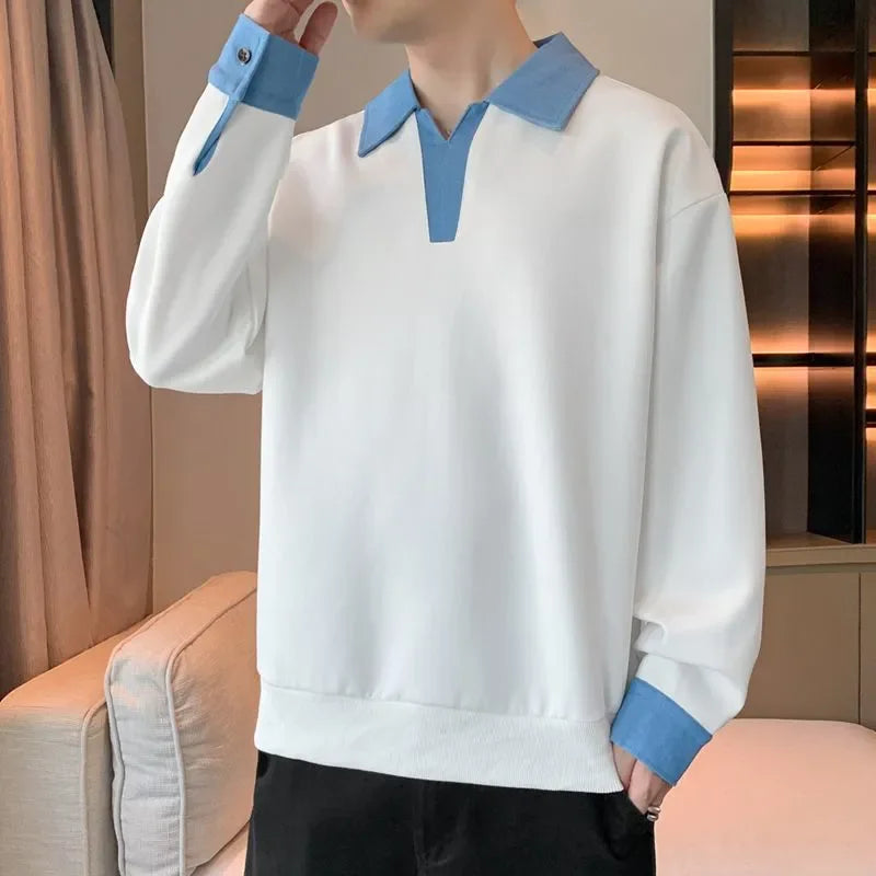 Men's Lapel Sweatshirt Top