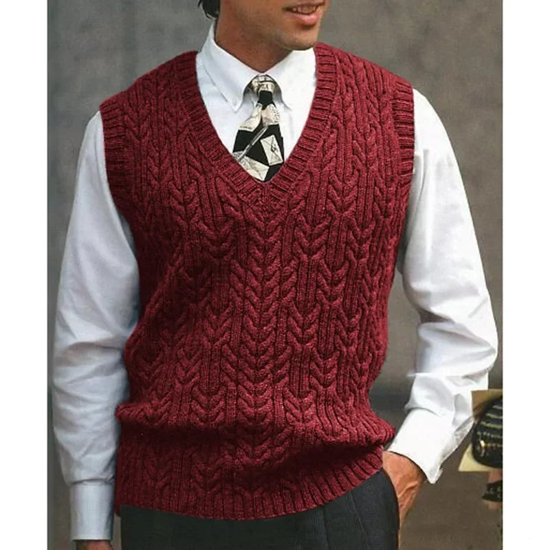 Men's Fleece V-Neck Sweater Vest