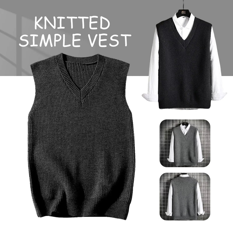 Men's V-Neck Knit Sweater Vest