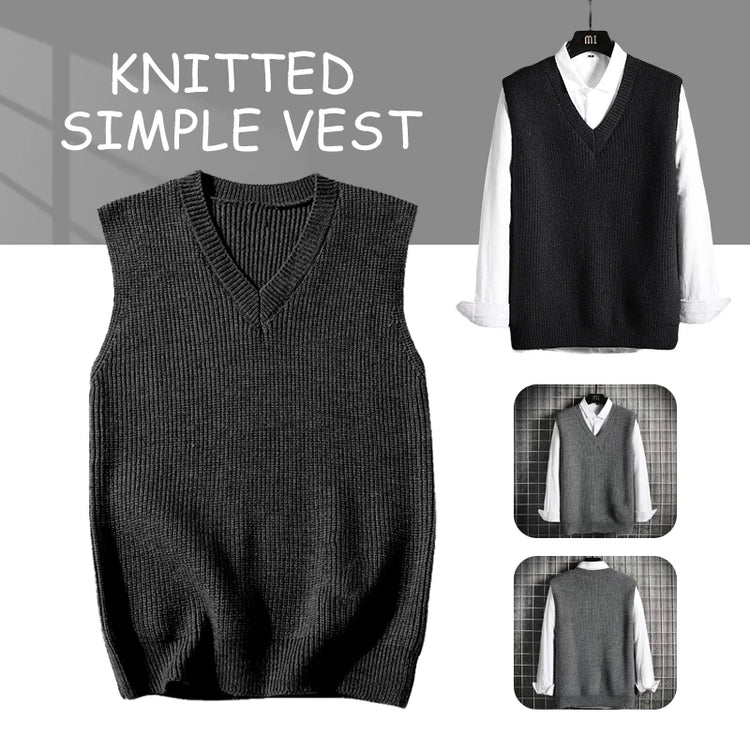 Men's V-Neck Knit Sweater Vest