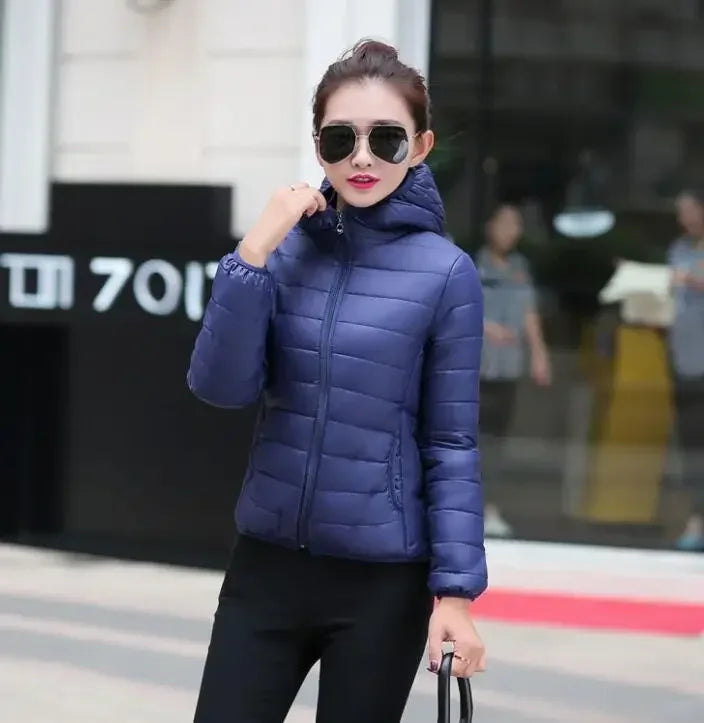 Cropped Hooded Puffer Jacket