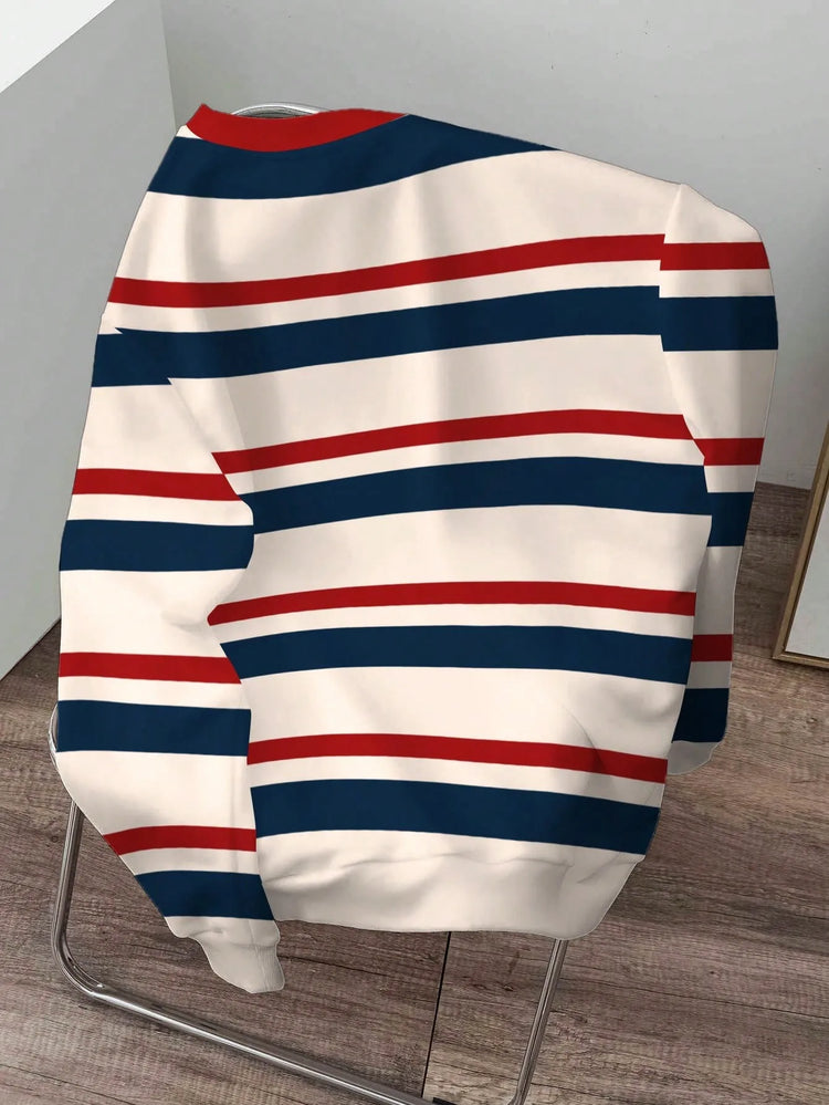Men's Striped Print Sweater