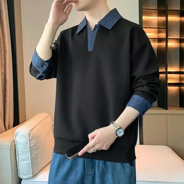 Men's Lapel Sweatshirt Top